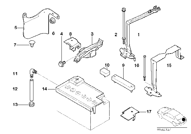 2001 BMW 330i  Battery Protective Cover Diagram for 61218370981