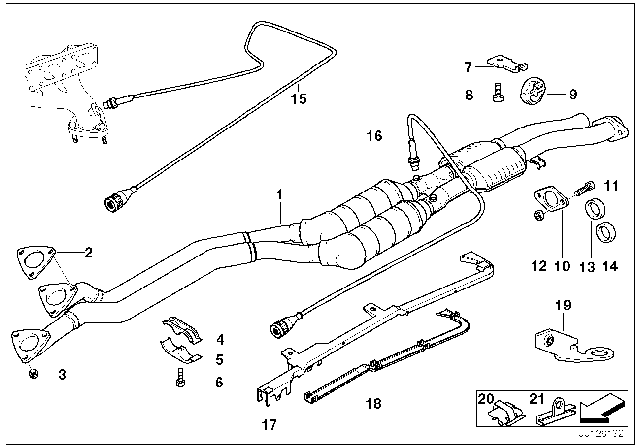 1998 BMW 328i  Guide Tube Upper Part Diagram for 11781427639