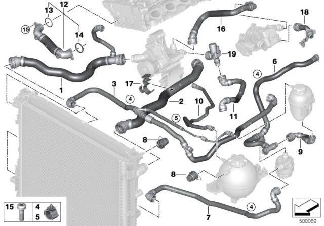 2020 BMW X4  HOSE, RADIATOR Diagram for 17129894745