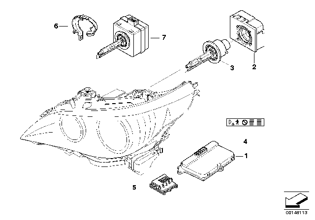 2005 BMW 525i Electronics Box Alc Uncoded Diagram for 63126934836