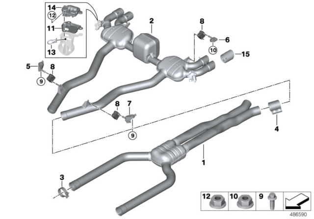 2018 BMW M5  Tailpipe Trim, Chrome Diagram for 18107854029
