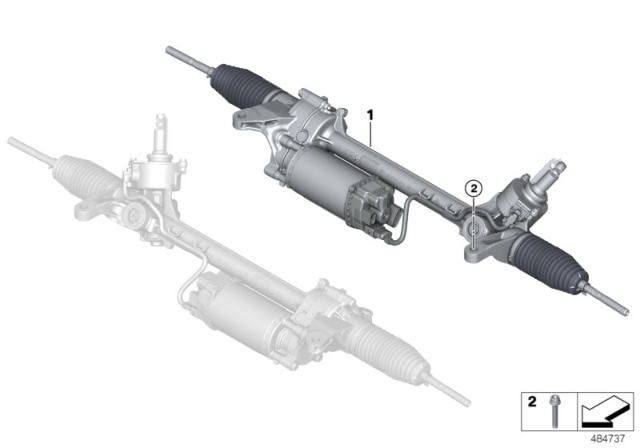 2019 BMW M5  Exchange-Steering Box, Electric. Diagram for 32108092871
