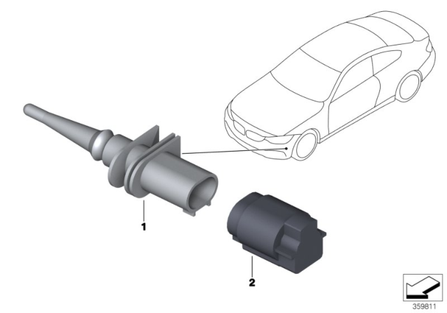 2016 BMW M2 Temperature Sensor Diagram for 65812962955