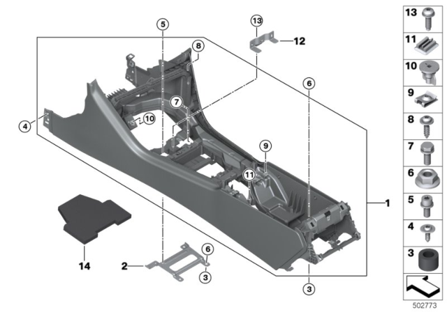 2020 BMW 840i xDrive Gran Coupe  SOUND INSULATION, CENTER CON Diagram for 51166991185