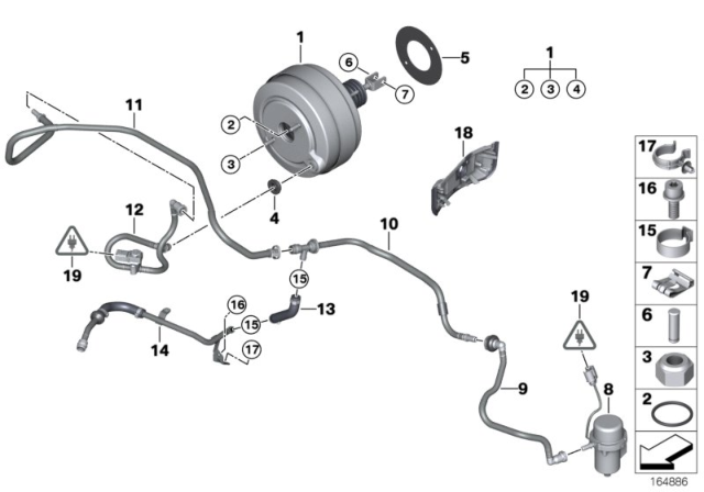 2009 BMW M3  Power Brake Booster Diagram for 34332283392