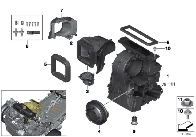 2020 BMW i3s  Condensation-Water Drain Diagram for 64119278388