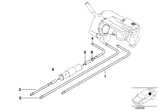 1997 BMW Z3  Fuel Return Line Diagram for 16121182790