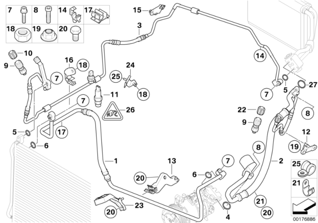 2007 BMW 328xi  Aluminium Screw Diagram for 11137544768