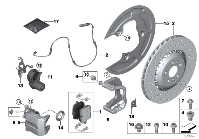 2020 BMW M8  Repair Kit, Brake Pads Asbes Diagram for 34208093737
