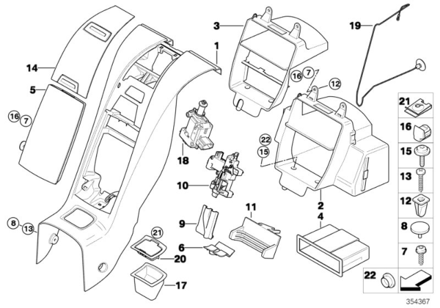 2008 BMW Z4 M  Oddments Box Trim Diagram for 51466960788