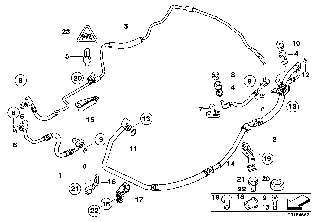 2011 BMW 335d  BRACKET SUCTION PIPE AIRCOND Diagram for 64536976793