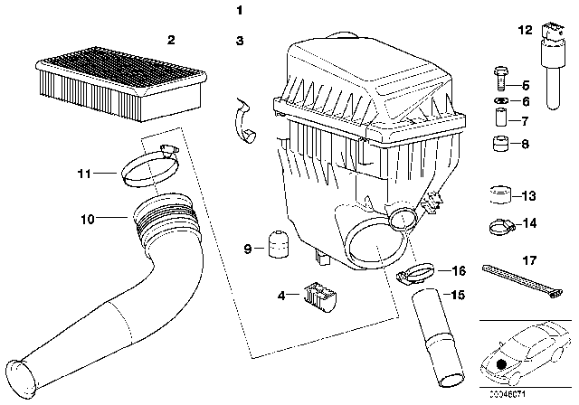 1997 BMW 750iL  Intake Manifold Diagram for 13711427604