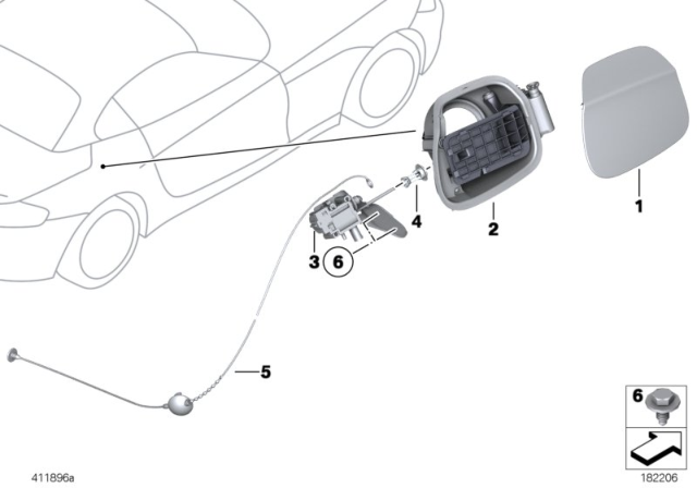2014 BMW Z4  Filler Flap Actuator Diagram for 67117200675
