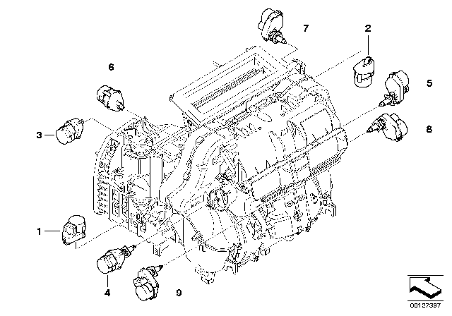 2010 BMW M6  Positng. Drive, Fresh Air Recirc. Left Diagram for 64116942991