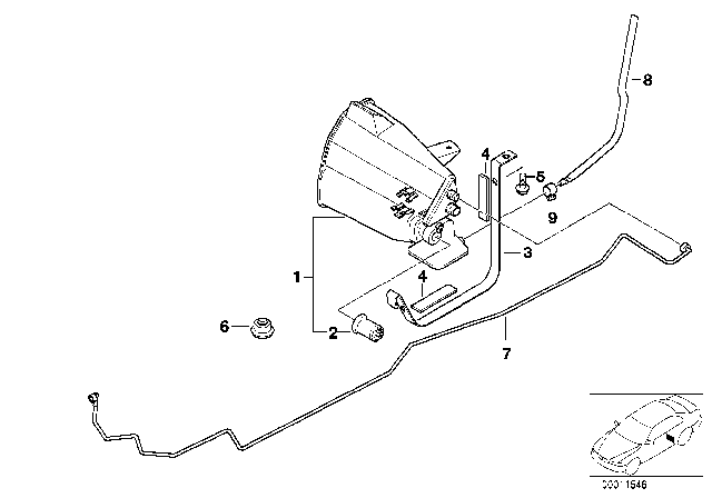 1997 BMW Z3  Outlet Pipe For Activated Carbon Container Diagram for 16131183569