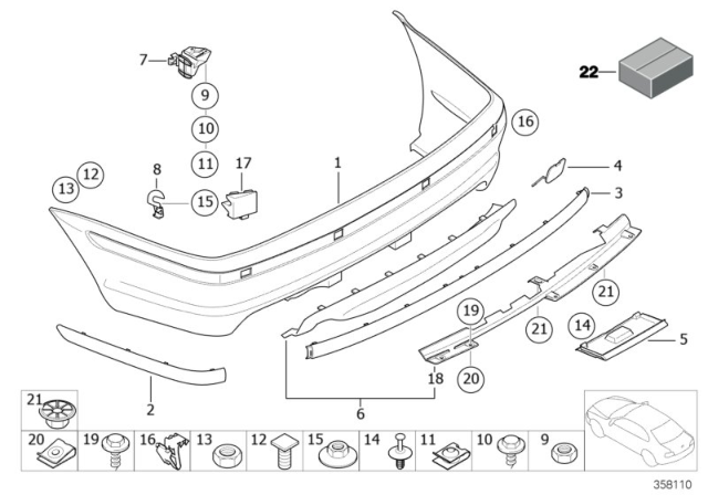 2003 BMW 320i Body Nut Diagram for 07129901662