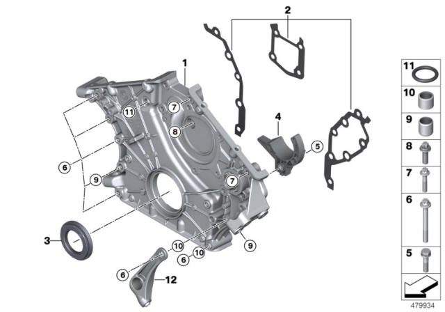 2018 BMW M760i xDrive  TIMING CASE COVER Diagram for 11148620773