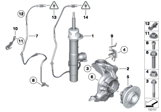 2013 BMW Z4  Front Left Suspension Strut Diagram for 37116792835