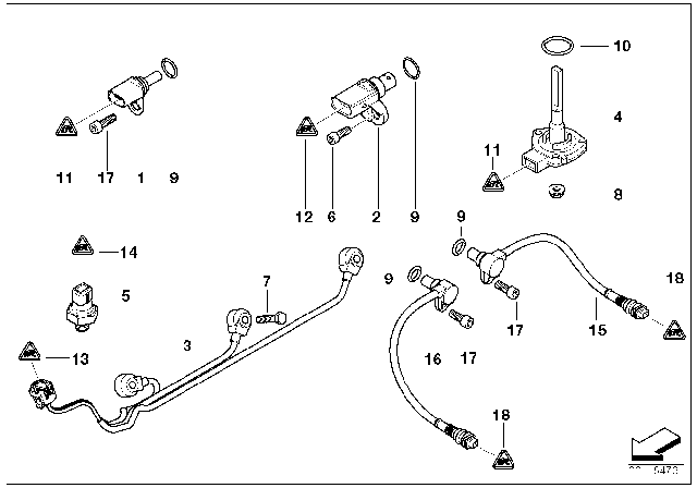 2005 BMW 760i  Camshaft Position Sensor Diagram for 12147516056