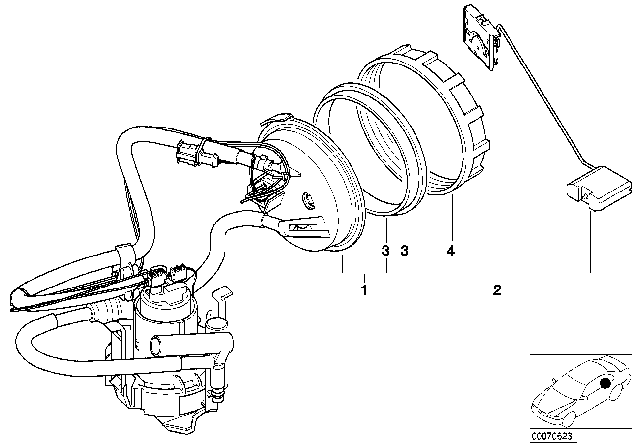 2000 BMW Z8  Tank Pump Diagram for 16116753452
