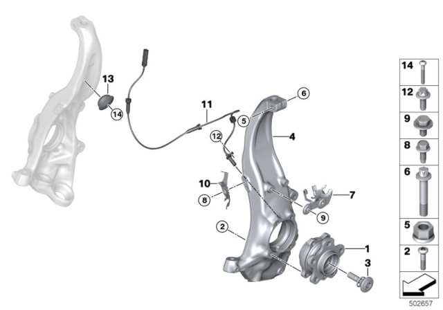 2017 BMW 530i xDrive  Left Carrier Diagram for 31206884385