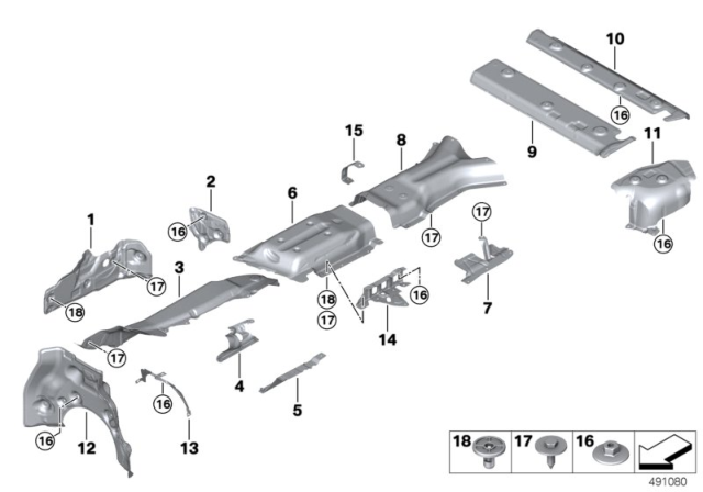 2019 BMW X7  HEAT INSULATION, REAR SILENC Diagram for 51487427213