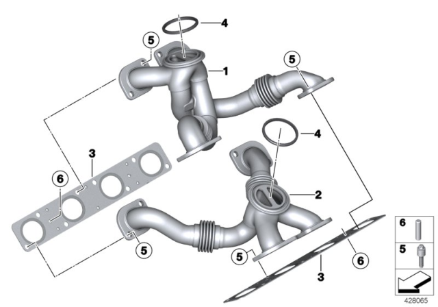 2020 BMW M8  Exhaust Manifold Diagram for 11627843780