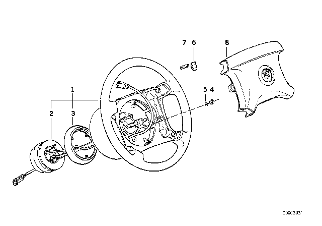 1988 BMW 735iL  Locking Spring Diagram for 32341160110