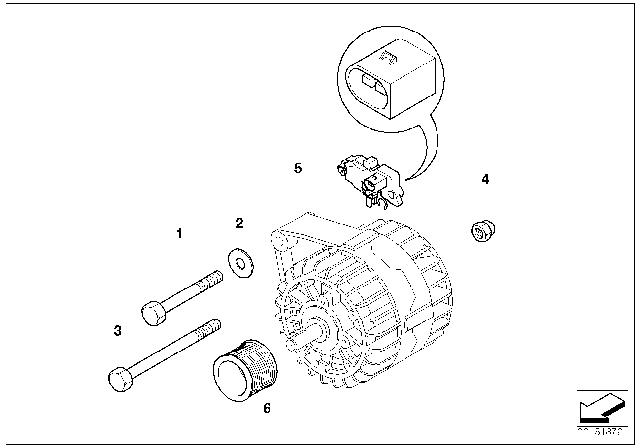 2001 BMW M5  Pulley Alternator Diagram for 12311407707