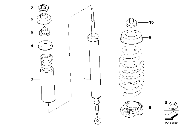 2012 BMW 128i Rear Shock Absorber Diagram for 33526782860