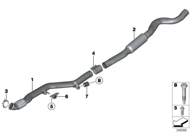 2015 BMW 335i GT xDrive  Exhaust Pipe Diagram for 18308608515