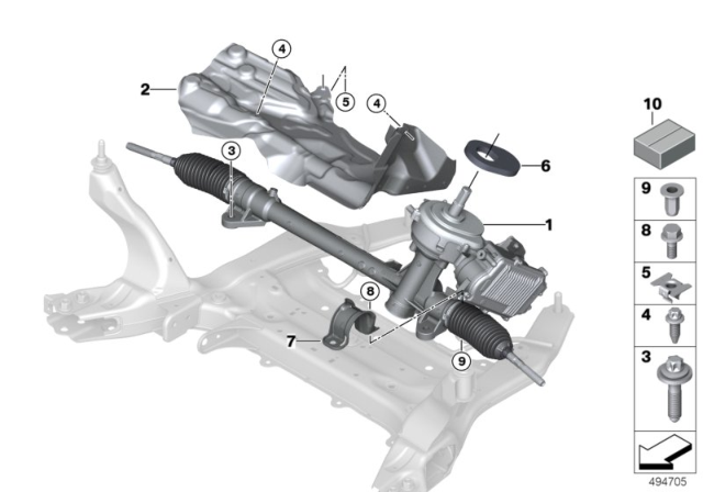 2018 BMW X1  Steering Box Heat Resistant Plate Diagram for 32106882183