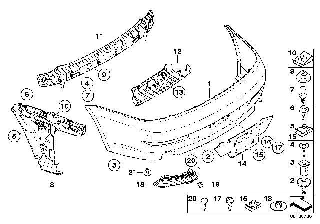 2008 BMW 650i Licence Plate Adaptor, Primed Diagram for 51127135927