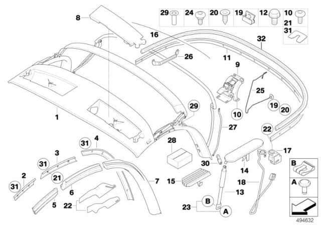 2007 BMW Z4  Bowden Cable, Emergency Unlocking Diagram for 51468040432