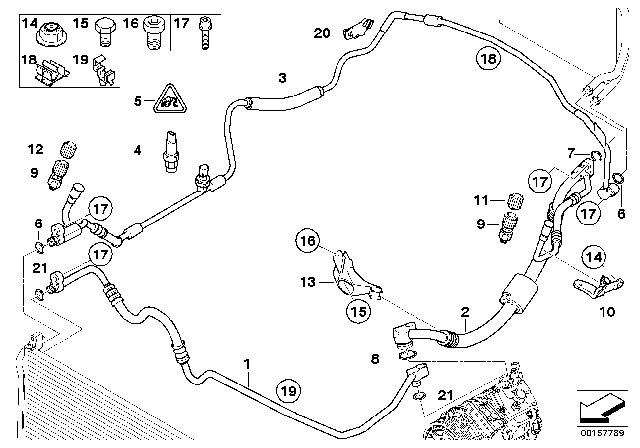 2013 BMW 335is Pressure Hose, Condenser, Evaporator Diagram for 64539151738