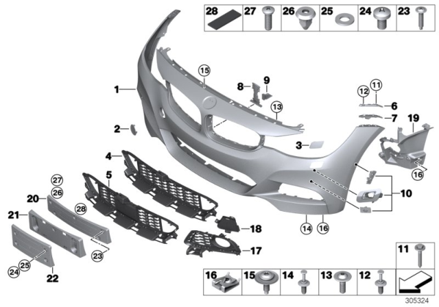 2015 BMW 328i GT xDrive Mounting, Side Panel, Front Bottom Left Diagram for 51117293803