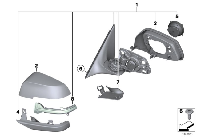 2013 BMW Alpina B7L Exterior Mirror Without Glass, Heated, Left Diagram for 51167308357