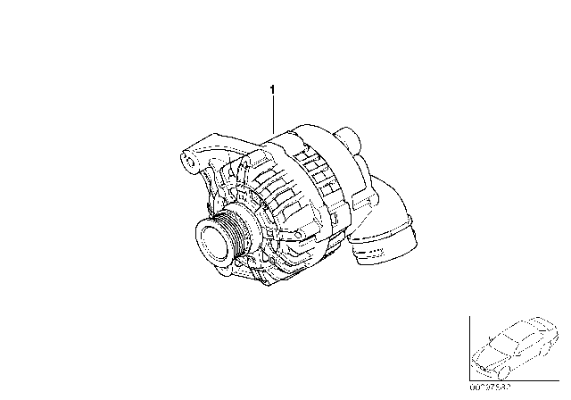 2002 BMW Z3 Exchange Alternator Diagram for 12317501687