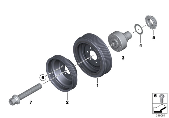 2015 BMW X1  Vibration Damper Diagram for 11237624103