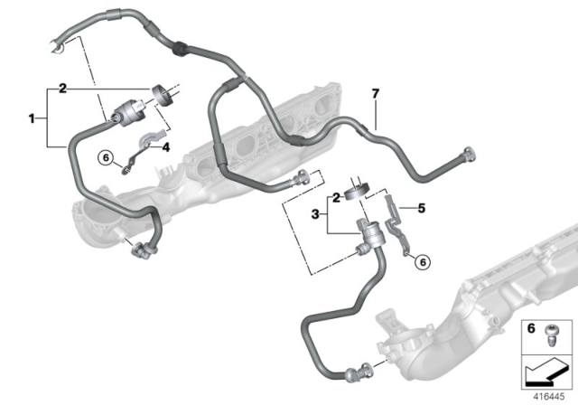 2017 BMW X6 M  Fuel Tank Ventilation Valve With Pipe Diagram for 13907848342