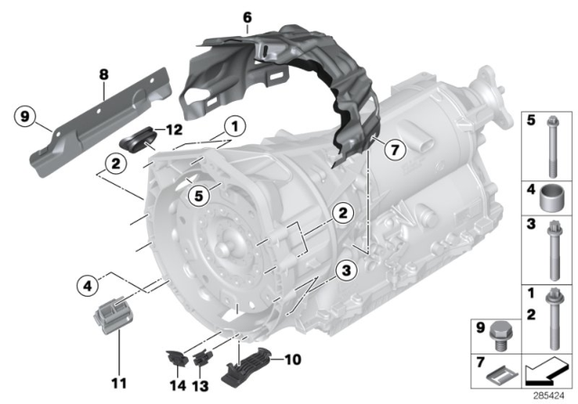 2014 BMW 435i  Spring Nut Diagram for 24147605027