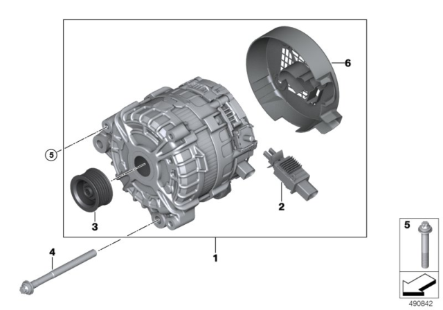 2019 BMW X5  Alternator Diagram for 12318654280
