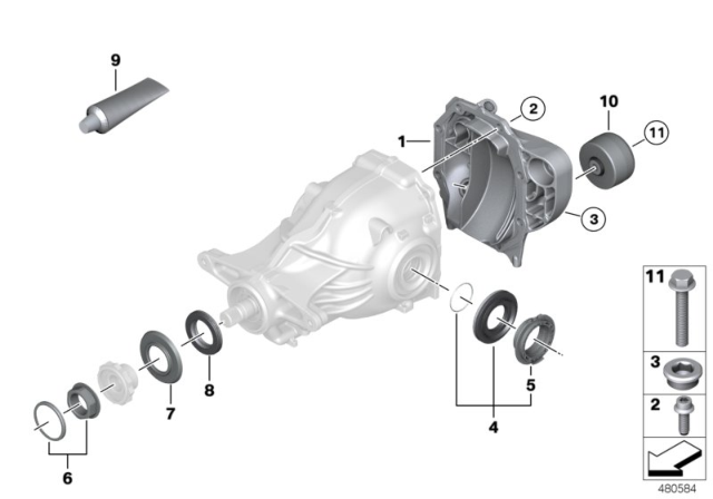 2020 BMW 530i  COVER, REAR Diagram for 33118619105