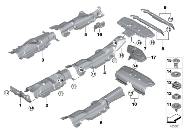 2018 BMW X1 Heat Insulation, Front Wall Diagram for 51487290782