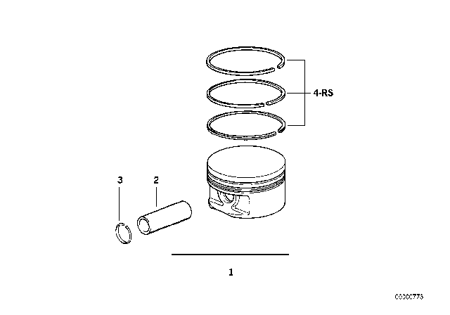 1995 BMW 318ti  Piston Rings Repair Kit Diagram for 11251727461