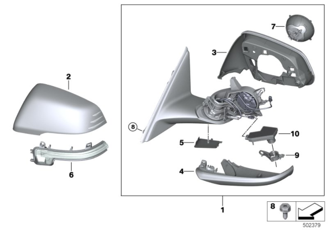 2020 BMW 228i xDrive Gran Coupe  HEATED OUTSIDE MIRROR, LEFT Diagram for 51169448543