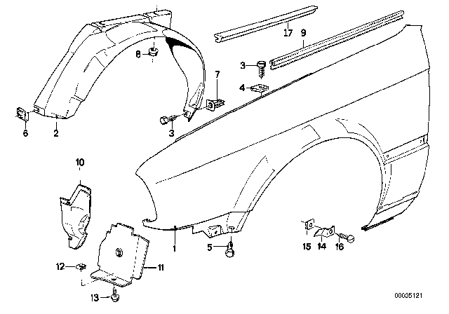 1990 BMW 325i  Side Panel, Front Left Diagram for 41351961279