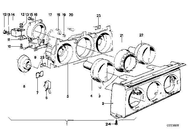 1981 BMW 528i  Switch Support Diagram for 64111363219