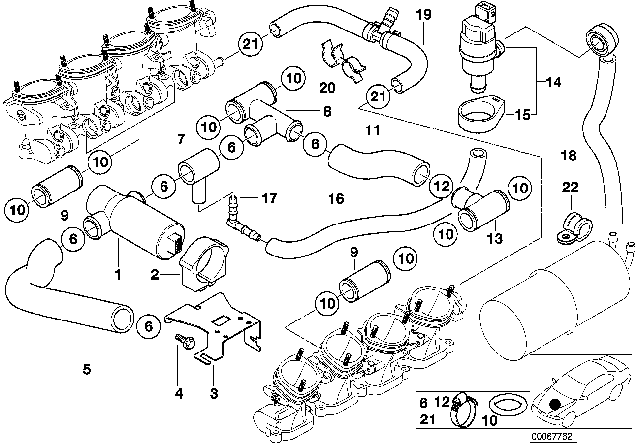 2000 BMW Z8  Connection Pipe Diagram for 13411406364