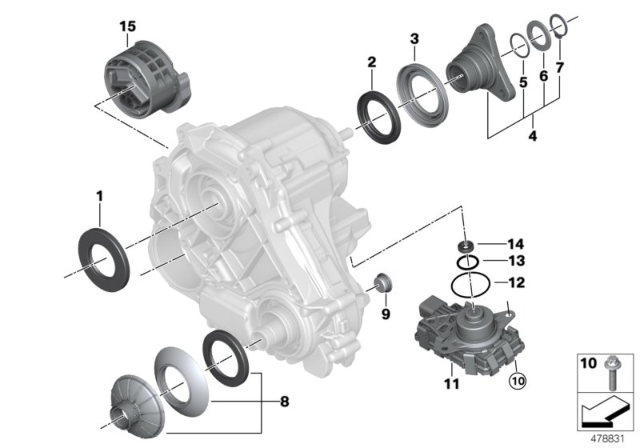 2020 BMW X3 M  OUTPUT FLANGE SET Diagram for 27108058653